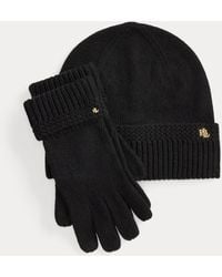 Ralph Lauren - Ensemble Bonnet Et Gants En Maille Chevalée - Lyst