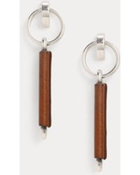 Ralph Lauren - Calfskin-Trim Long Link Earrings - Lyst