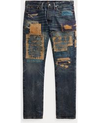 Polo Ralph Lauren Slim-Straight Jeans Varick in Used-Optik - Blau