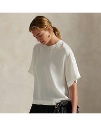 Ralph Lauren - Oversize-Fit T-Shirt Aus Satin - Lyst
