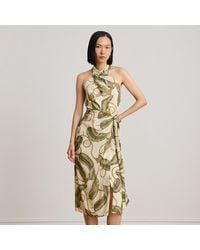 Ralph Lauren Madras Halter Maxidress | Lyst