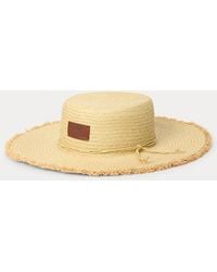 Ralph Lauren - Ralph Lauren Leather-Trim Straw & Raffia Sun Hat - Lyst