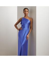 Ralph Lauren - Abito monospalla in charmeuse di raso - Lyst
