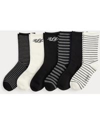 Ralph Lauren - Ralph Lauren Logo & Striped Roll-Top Sock 6-Pack - Lyst