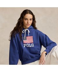 Polo Ralph Lauren - Felpa oversize con cappuccio e bandiera - Lyst