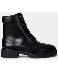 Ralph Lauren - Perforierte Schnürstiefelette Allyson - Lyst