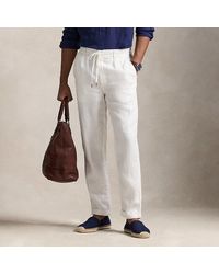 Polo Ralph Lauren - Pantalón De Lino Slim Tapered Fit - Lyst