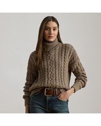 Ralph Lauren - Ralph Lauren Cable-Knit Turtleneck Sweater - Lyst