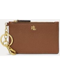 Lauren by Ralph Lauren - Pebbled Leather Zip Card Case - Lyst