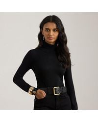 Ralph Lauren - Silk-Blend Roll Neck Jumper - Lyst