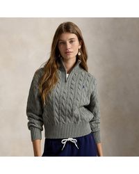Polo Ralph Lauren - Cable-Knit Cotton Quarter-Zip Jumper - Lyst