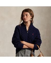 Polo Ralph Lauren - Maglia in lana e cashmere a trecce - Lyst