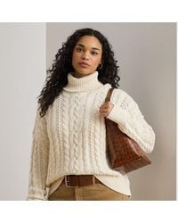 Ralph Lauren - Ralph Lauren Cable-Knit Turtleneck Sweater - Lyst