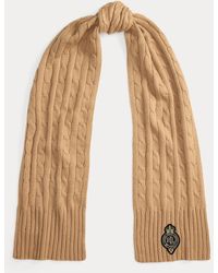 Ralph Lauren - Crest-Patch Cable-Knit Scarf - Lyst