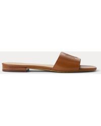 Ralph Lauren - Everley Calfskin Slide Sandal - Lyst