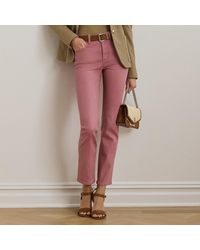 Ralph Lauren - Ralph Lauren Coated High-Rise Straight Ankle Jean - Lyst