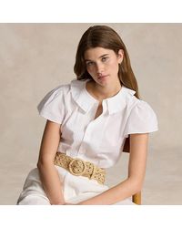 Polo Ralph Lauren - Katoenen Overhemd Met Ruches - Lyst