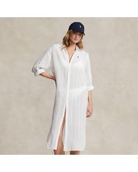 Ralph Lauren - Linen-cotton Shirtdress Cover-up - Lyst