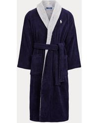 Polo Ralph Lauren Big Pony Cotton Terry Robe - Blue