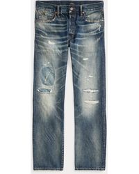 Polo Ralph Lauren Classic-Fit Selvedge-Jeans in Used-Optik - Blau