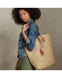 Polo Ralph Lauren - Big Pony Raffia Large Tote - Lyst