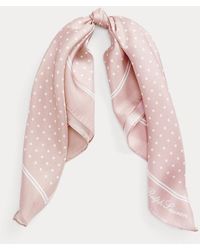 Ralph Lauren Quadratisches Tuch Gisele mit Punkten - Pink