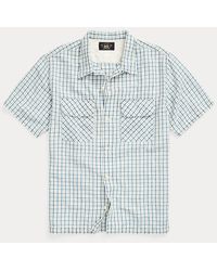 RRL - Checked Cotton-linen Camp Shirt - Lyst