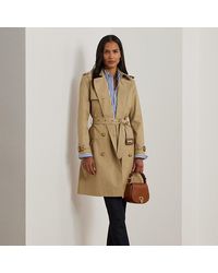 Ralph Lauren - Petite - Trench a doppio petto in misto cotone - Lyst