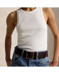 Polo Ralph Lauren - Square-Buckle Wide Leather Belt - Lyst