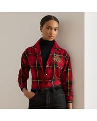 Ralph Lauren - Relaxed Fit Geruit Overhemd Met Logo - Lyst