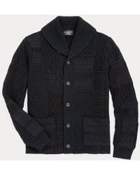 RRL - Cardigan patchwork in cotone e lana - Lyst