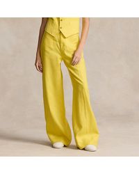 Polo Ralph Lauren - Pantaloni in lino svasati a gamba larga - Lyst