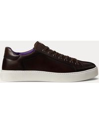 Ralph Lauren - Severn Burnished Calfskin Trainer - Lyst