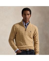 Polo Ralph Lauren - Cable-Knit Quarter-Zip Sweater - Lyst