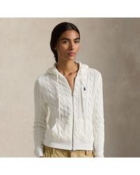 Polo Ralph Lauren - Cable-Knit Cotton Full-Zip Hoodie - Lyst