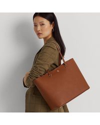 Ralph Lauren - Tote Karly grande in pelle tratteggiata - Lyst