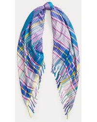 Polo Ralph Lauren - Pañuelo de seda con flecos y cuadros - Lyst