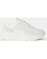 Ralph Lauren - Baskets Franky En Cuir Foulonné Et Daim - Lyst