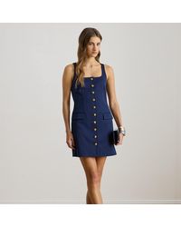 Ralph Lauren - Button-Trim Faille Cocktail Dress - Lyst