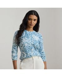 Ralph Lauren - Paisley Cable-Knit Cotton Jumper - Lyst