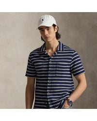 Polo Ralph Lauren - Striped Pointelle-Jersey Camp Shirt - Lyst