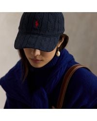 Polo Ralph Lauren - Cable-Knit Cotton Ball Cap - Lyst