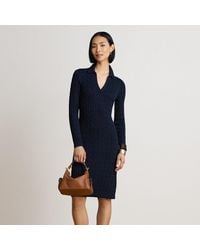Ralph Lauren - Cable-Knit Cotton-Blend Jumper Dress - Lyst