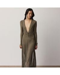 Ralph Lauren - Dabney Pleated Metallic Evening Dress - Lyst