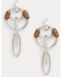 Ralph Lauren - Calfskin-Trim Small Equestrian Earrings - Lyst