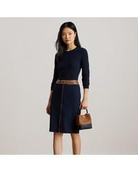 Ralph Lauren - Falda De Tubo De Ponte Con Ribete - Lyst