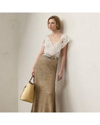 Ralph Lauren - Ralph Lauren Leanne Woven Lambskin Skirt - Lyst