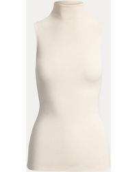 Ralph Lauren - Naomie Rib-Knit Stretch Silk Top - Lyst