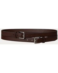 Ralph Lauren - Cinturón Ancho De Piel Con Doble Hebilla - Lyst