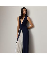 Ralph Lauren - Zach Two-Tone Pleated Evening Dress - Lyst